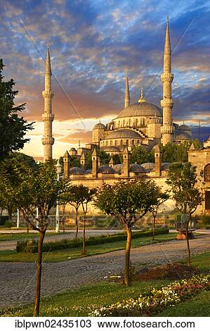 "Sunset over the Sultan Ahmed Mosque, Sultanahmet Camii, or Blue Mosque, Istanbul, Turkey, Asia" View Large Photo Image Stock Image - "Sunset over the Sultan Ahmed Mosque, Sultanahmet Camii, or Blue Mosque, Istanbul, Turkey, Asia". Fotosearch