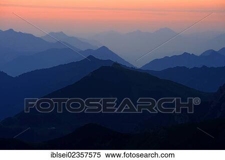 "Sunset with a mountain panorama, Geisshorn Mountain, Tannheim Valley, Tyrol, Austria, Europe" View Large Photo Image Stock Photography - "Sunset with a mountain panorama, Geisshorn Mountain, Tannheim Valley, Tyrol, Austria, Europe". Fotosearch
