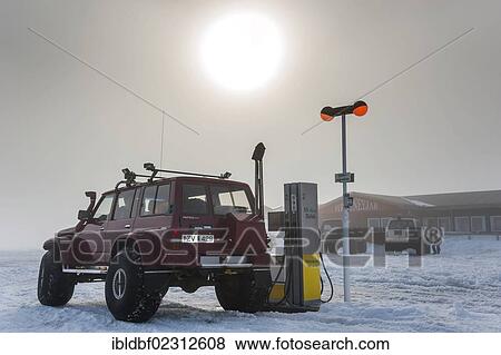 "Super Jeep at the last petrol station before the Icelandic Highlands, hotel, restaurant, Hrauneyjar, Iceland, Europe" View Large Photo Image Stock Photo - "Super Jeep at the last petrol station before the Icelandic Highlands, hotel, restaurant, Hrauneyjar, Iceland, Europe". Fotosearch