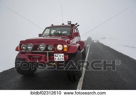 "Super Jeep on the road, winter landscape, South Iceland, Suoland, Iceland, Europe" View Large Photo Image Stock Image - "Super Jeep on the road, winter landscape, South Iceland, Suoland, Iceland, Europe". Fotosearch