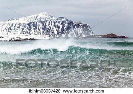 "Surf and mountains in winter, Vestvagoy, Lofoten, Nordland, Northern Norway, Norway, Europe" View Large Photo Image Stock Photo - "Surf and mountains in winter, Vestvagoy, Lofoten, Nordland, Northern Norway, Norway, Europe". Fotosearch