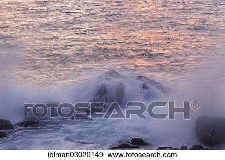 Stock Photo - "Surf on the rocky coast, La Puntilla, Valle Gran Rey, La Gomera, Canary Islands, Spain, Europe". Fotosearch