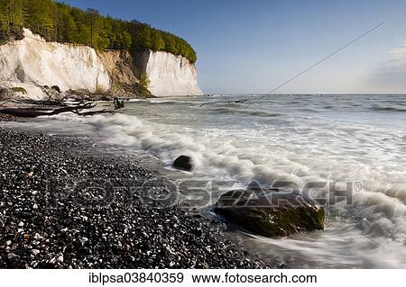 "Surf, steep coast with chalk cliffs in the Jasmund National Park, UNESCO World Heritage Site, Rugen, Mecklenburg-Western Pomerania, Germany, Europe" View Large Photo Image Stock Photo - "Surf, steep coast with chalk cliffs in the Jasmund National Park, UNESCO World Heritage Site, Rugen, Mecklenburg-Western Pomerania, Germany, Europe". Fotosearch
