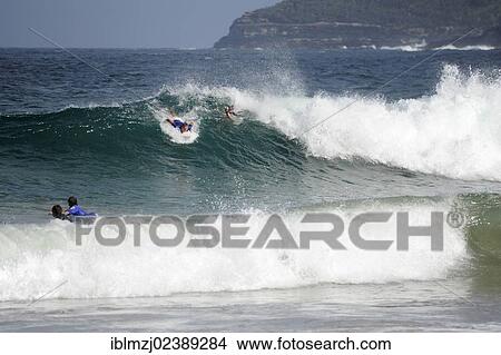 "Surfing the waves at Manly Beach, North Sydney, New South Wales, NSW, Pacific Ocean, Australia, Oceania" View Large Photo Image Picture - "Surfing the waves at Manly Beach, North Sydney, New South Wales, NSW, Pacific Ocean, Australia, Oceania". Fotosearch