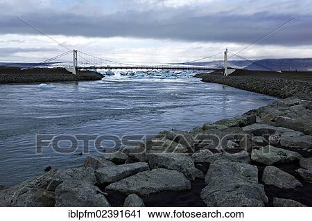 "Suspension bridge at Joekulsarlon Glacier Lagoon, South Iceland, Europe" View Large Photo Image Stock Image - "Suspension bridge at Joekulsarlon Glacier Lagoon, South Iceland, Europe". Fotosearch