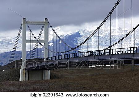 "Suspension bridge at Joekulsarlon Glacier Lagoon, South Iceland, Europe" View Large Photo Image Stock Image - "Suspension bridge at Joekulsarlon Glacier Lagoon, South Iceland, Europe". Fotosearch