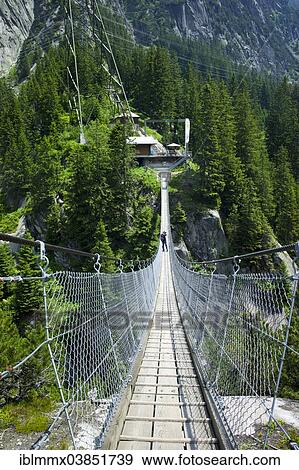 "Suspension bridge, Handegg – Gelmerbahn funicular railway, Grimselwelt Trail, Canton of Bern, Switzerland, Europe" View Large Photo Image Stock Photo - "Suspension bridge, Handegg – Gelmerbahn funicular railway, Grimselwelt Trail, Canton of Bern, Switzerland, Europe". Fotosearch