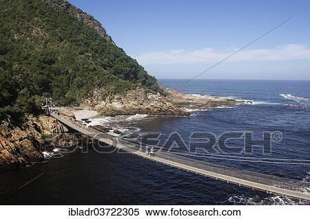 "Suspension bridge over the river mouth of Storm River, Tsitsikamma, Eastern Cape, South Africa, Africa" View Large Photo Image Stock Photography - "Suspension bridge over the river mouth of Storm River, Tsitsikamma, Eastern Cape, South Africa, Africa". Fotosearch