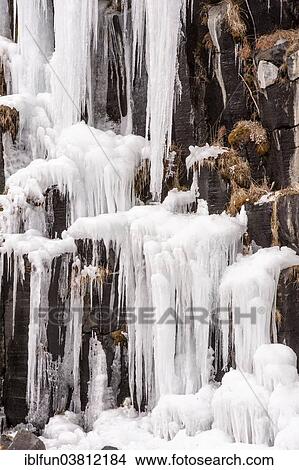 "Svartifoss waterfall with icicles on the basaltic columns, Skaftafell National Park, Eastern Region, Iceland, Europe" View Large Photo Image Picture - "Svartifoss waterfall with icicles on the basaltic columns, Skaftafell National Park, Eastern Region, Iceland, Europe". Fotosearch