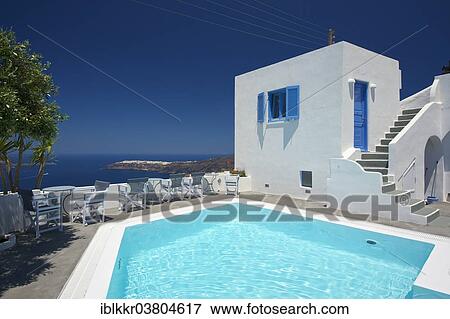 "Swimming Pool, Hotel, Imerovigli, Santorini, Cyclades, Greece, Europe" View Large Photo Image Stock Photo - "Swimming Pool, Hotel, Imerovigli, Santorini, Cyclades, Greece, Europe". Fotosearch
