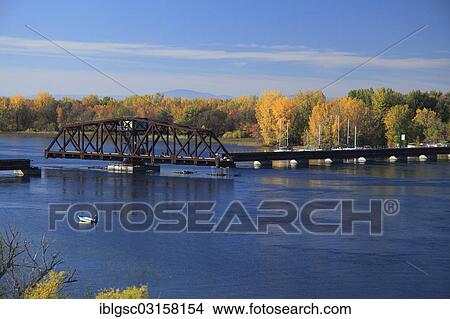 "Swing bridge over the Richelieu River, Richelieu River, Eastern Townships, Quebec Province, Canada, North America" View Large Photo Image Picture - "Swing bridge over the Richelieu River, Richelieu River, Eastern Townships, Quebec Province, Canada, North America". Fotosearch