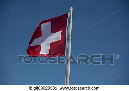 Stock Photography - "Swiss flag, Santis, Santi, Canton of Appenzell Ausserrhoden, Switzerland, Europe". Fotosearch