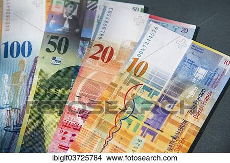 Picture - "Swiss franc banknotes, Switzerland, Europe". Fotosearch