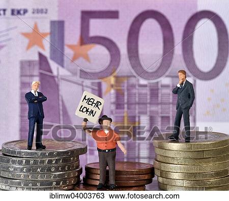 "Symbolic image for capital, two managers and a union worker on coins in front of 500 euro bill" View Large Photo Image Stock Image - "Symbolic image for capital, two managers and a union worker on coins in front of 500 euro bill". Fotosearch