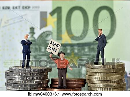 "Symbolic image for capital, two managers and a union worker on coins in front of 100 euro bill" View Large Photo Image Stock Photo - "Symbolic image for capital, two managers and a union worker on coins in front of 100 euro bill". Fotosearch
