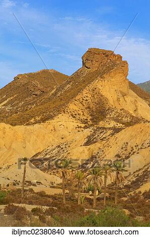 Stock Image - "Tabernas, Tabernas Desert, Tabernas Desert Natural Park, Almeria Province, Andalusia, Spain, Europe". Fotosearch
