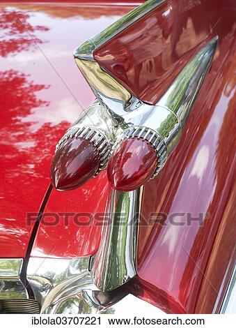 Stock Image - "Tail fin of a Cadillac Eldorado classic car, Germany, Europe". Fotosearch