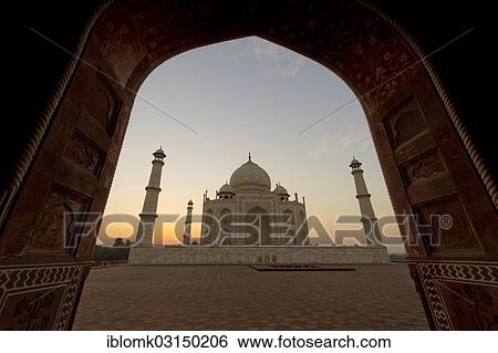 "Taj Mahal or the Taj Mahal mausoleum through the entrance of the mosque, a UNESCO World Heritage Site, Sunset Taj Mahal, mausoleum, seen through the entrance of the mosque, UNESCO World Heritage Site, sunset, Agra, Uttar Pradesh, India, Asia" View Large Photo Image Stock Photograph - "Taj Mahal or the Taj Mahal mausoleum through the entrance of the mosque, a UNESCO World Heritage Site, Sunset Taj Mahal, mausoleum, seen through the entrance of the mosque, UNESCO World Heritage Site, sunset, Agra, Uttar Pradesh, India, Asia". Fotosearch