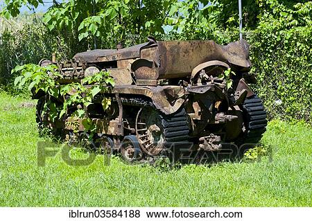 Stock Photo - "Tank, a Second World War relict at the Betikama SDA mission, Honiara, Honiara City Province, Solomon Islands, Oceania". Fotosearch