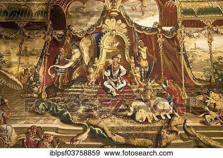 Stock Photo - "Tapestry in the Munich Residence, Munich, Upper Bavaria, Bavaria, Germany, Europe". Fotosearch