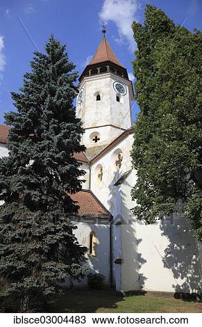 Stock Image - "Tartlau Fortified Church, the largest church castle in Transylvania, Holy Cross Church of the Teutonic Knights, UNESCO World Cultural Heritage Site, Prejmer, Brasov County, Transylvania, Romania, Europe". Fotosearch