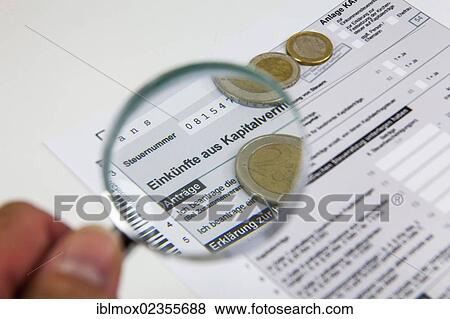 "Tax form for Einkuenfte aus Kapitalvermoegen, German for income from capital assets, Hesse, Germany, Europe" View Large Photo Image Stock Photo - "Tax form for Einkuenfte aus Kapitalvermoegen, German for income from capital assets, Hesse, Germany, Europe". Fotosearch