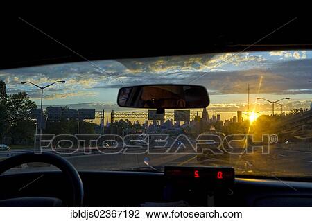 "Taxi from the inside, sunset with the Manhattan skyline, New York, USA" View Large Photo Image Stock Image - "Taxi from the inside, sunset with the Manhattan skyline, New York, USA". Fotosearch
