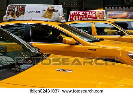 Stock Photo - "Taxis in New York City, USA". Fotosearch