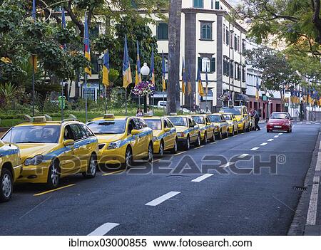 "Taxis waiting in the Avenida Arriaga in the historic town centre of Funchal, Santa Luzia, Funchal, Madeira, Portugal, Europe" View Large Photo Image Stock Photography - "Taxis waiting in the Avenida Arriaga in the historic town centre of Funchal, Santa Luzia, Funchal, Madeira, Portugal, Europe". Fotosearch