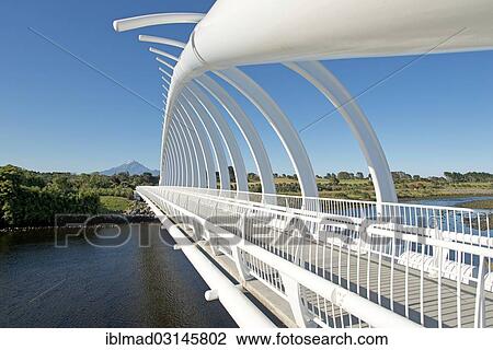 "Te Rewa Rewa Bridge, volcano Mount Taranaki at back, New Plymouth, Taranaki Region, New Zealand, Oceania" View Large Photo Image Stock Image - "Te Rewa Rewa Bridge, volcano Mount Taranaki at back, New Plymouth, Taranaki Region, New Zealand, Oceania". Fotosearch
