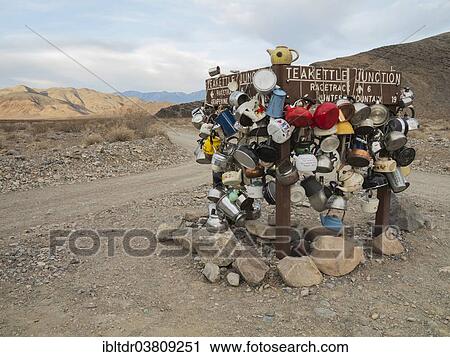 "Teakettle Junction on Racetrack Road, Death Valley, Death Valley National Park, California, USA" View Large Photo Image Stock Image - "Teakettle Junction on Racetrack Road, Death Valley, Death Valley National Park, California, USA". Fotosearch