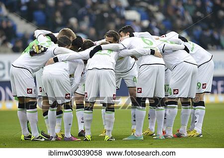 "Team of Borussia Moenchengladbach forming a circle, players encouraging each other, Wirsol Rhein-Neckar-Arena, Sinsheim, Baden-Wurttemberg, Germany, Europe" View Large Photo Image Stock Photo - "Team of Borussia Moenchengladbach forming a circle, players encouraging each other, Wirsol Rhein-Neckar-Arena, Sinsheim, Baden-Wurttemberg, Germany, Europe". Fotosearch