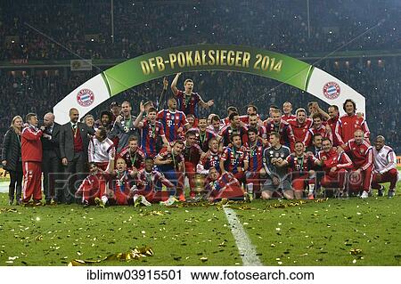 "Team photo, cheering after cup win, DFB Cup final 2014, Olympiastadion, Berlin, Germany, Europe" View Large Photo Image Stock Image - "Team photo, cheering after cup win, DFB Cup final 2014, Olympiastadion, Berlin, Germany, Europe". Fotosearch