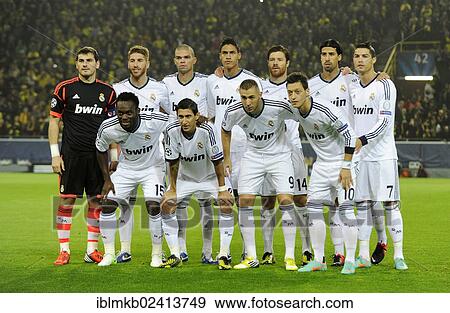 Stock Photo - Team picture, Real Madrid, Champions League match, Borussia Dortmund - Real Madrid, 24. 10. 2012, Dortmund, North Rhine-Westphalia, Germany, Europe. Fotosearch