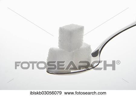 Teaspoon with three sugar cubes View Large Photo Image Stock Photo - Teaspoon with three sugar cubes. Fotosearch