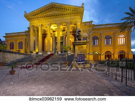 "Teatro Massimo at dusk, Piazza Verdi, historic centre, Palermo, Sicily, Italy, Europe" View Large Photo Image Stock Photo - "Teatro Massimo at dusk, Piazza Verdi, historic centre, Palermo, Sicily, Italy, Europe". Fotosearch