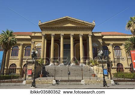 Stock Image - "Teatro Massimo opera house, Palermo, Province of Palermo, Sicily, Italy, Europe". Fotosearch