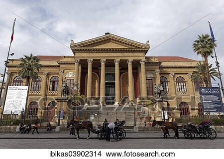 Picture - "Teatro Massimo, Palermo, Sicily, Italy, Europe". Fotosearch