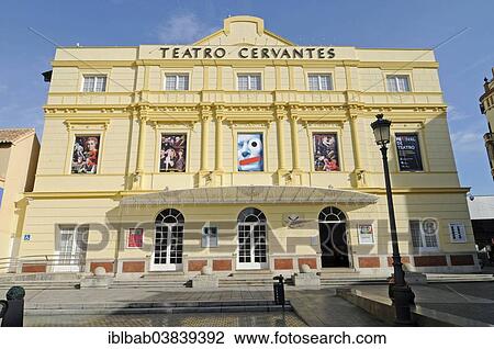 Stock Image - "Teatro Miguel de Cervantes, theatre, Malaga, Malaga Province, Andalusia, Spain, Europe". Fotosearch