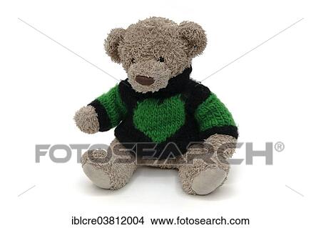 Picture - Teddy bear with knitted sweater. Fotosearch