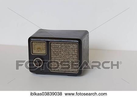 Stock Photo - "TEFI Zwerg, emergency radio from 1947, Bakelite, Radio Museum Duisburg, North Rhine-Westphalia, Germany, Europe". Fotosearch