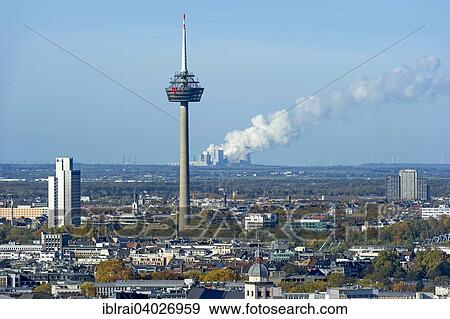 "Telecommunications tower Colonius, behind RWE coal-fired power plant Niederaussem, Bergheim, Cologne, North Rhine-Westphalia, Germany, Europe" View Large Photo Image Stock Photo - "Telecommunications tower Colonius, behind RWE coal-fired power plant Niederaussem, Bergheim, Cologne, North Rhine-Westphalia, Germany, Europe". Fotosearch