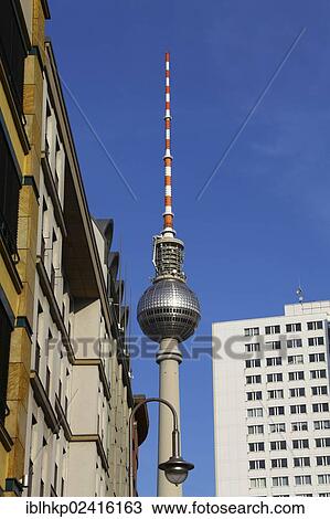Stock Image - Television tower on Alexanderplatz, Berlin, Germany, Europe. Fotosearch