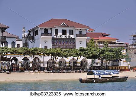 Stock Photograph - "Tembo Hotel in the historic town centre, UNESCO World Cultural Heritage Site, Stone Town, Zanzibar City, Zanzibar, Tanzania, Africa". Fotosearch