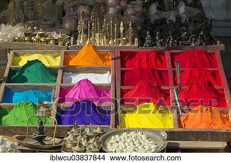 "Temple colours at a market stall, Kathmandu, Nepal, Asia" View Large Photo Image Picture - "Temple colours at a market stall, Kathmandu, Nepal, Asia". Fotosearch