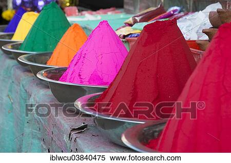 "Temple colours at a market stall, Mysore, Karnataka, India, Asia" View Large Photo Image Stock Photography - "Temple colours at a market stall, Mysore, Karnataka, India, Asia". Fotosearch