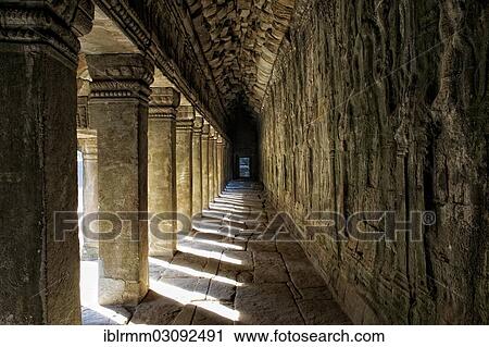 Stock Image - "Temple complex of Ta Prohm, Ta Prohm, Siem Reap, Siem Reap Province, Cambodia, Asia". Fotosearch