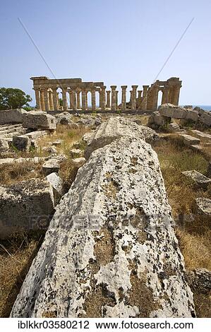 Stock Image - "Temple E, Temple of Hera, Selinunt, Trabant, Sizilien, Italy, Europe". Fotosearch