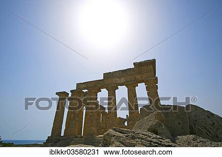 Stock Image - "Temple E, Temple of Hera, Selinunt, Trabant, Sizilien, Italy, Europe". Fotosearch
