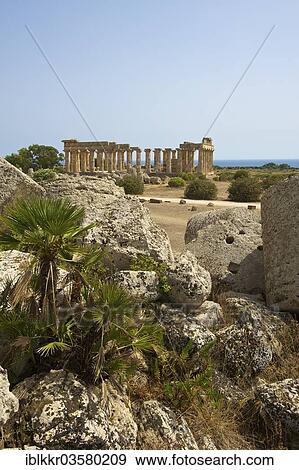 Stock Photo - "Temple E, Temple of Hera, Selinunt, Trabant, Sizilien, Italy, Europe". Fotosearch